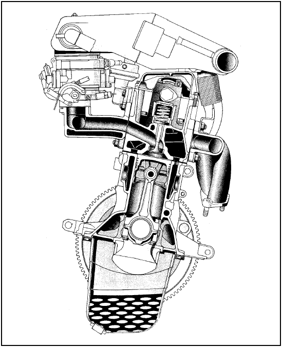 Fig. 13.2 Cross-section view of the 999 and 1108 cc engine (Sec 5A)