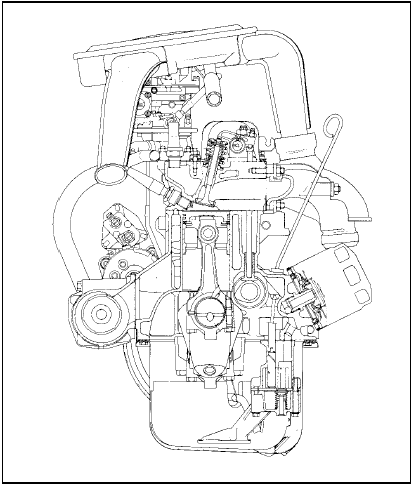 Fig. 1.2 Cross-section of 903 cc engine (Sec 1)