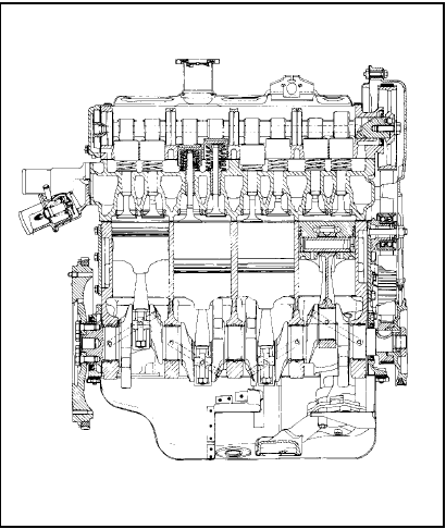 Fig. 1.3 Longitudinal section of 1116 cc and 1301 cc engines (Sec 1)