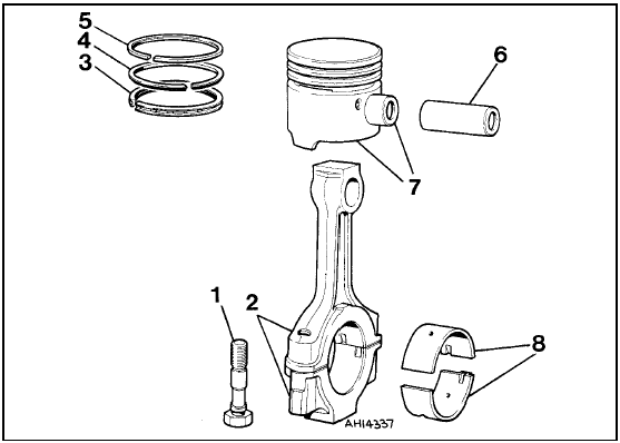 Fig. 1.8 Piston/connecting rod components (Sec 9)