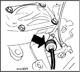 Fig. 1.11 Speedometer drive cable at transmission (Sec 13)