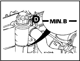 Fig. 2.3 Plug (D) in expansion tank (Sec 2)