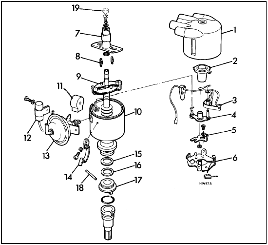 Fig. 4.6 Exploded view of typical Ducellier distributor (Sec 7)
