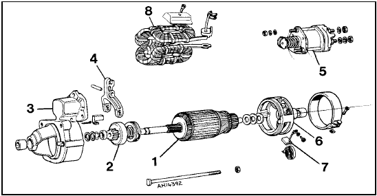 Fig. 9.2 Exploded view of typical starter motor (Sec 9)