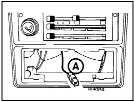Fig. 9.8 Radio housing and power lead (A) (Sec 30)