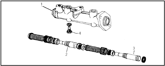 Fig. 8.6 Exploded view of master cylinder (Sec 9)