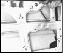 Fig. 12.9 Door window regulator fixing screws (Sec 12)