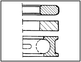 Fig. 13.5 Piston ring arrangement on the 999 cc engine (Sec 5B)