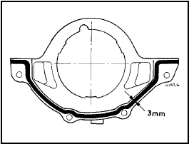 Fig. 13.9 Application area for silicone gasket on crankshaft rear oil seal