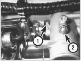 9C.31B Idle speed base setting screw (1) and main adjustment screw (2)