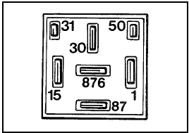 Fig. 13.43 System control relay connector plug terminals 1301 cc Turbo ie