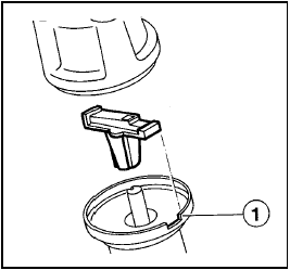 Fig. 13.85 Rotor arm must align with slot (1) in distributor housing when