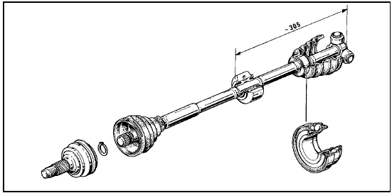 Fig. 13.101 Correct position of driveshaft damper weight on 1108 cc and 1372